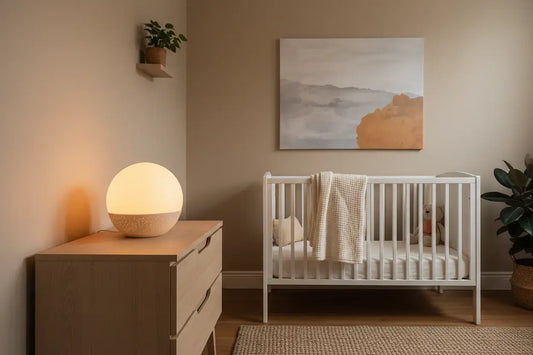 Warm LED night light safe for all-night use in bedroom, nursery, and hallway