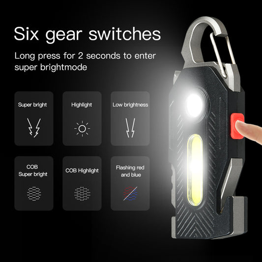 400LM COB LED Keychain Light with 9-in-1 Tools for Everyday Carry