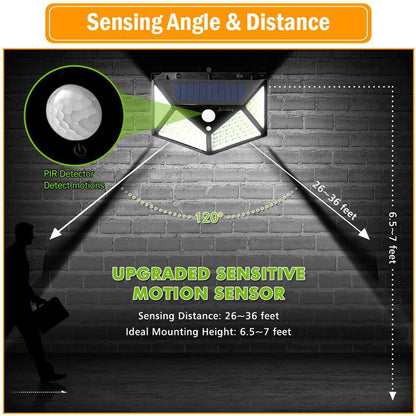 100 LED Solar PIR Wall Light