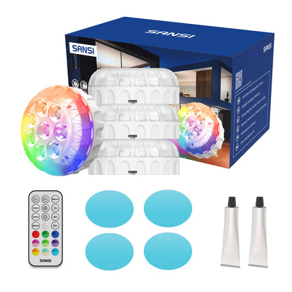 Lumwell waterproof RGB LED pool light, round submersible design