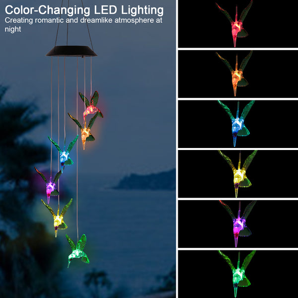 Solar Hummingbird Wind Chime Light