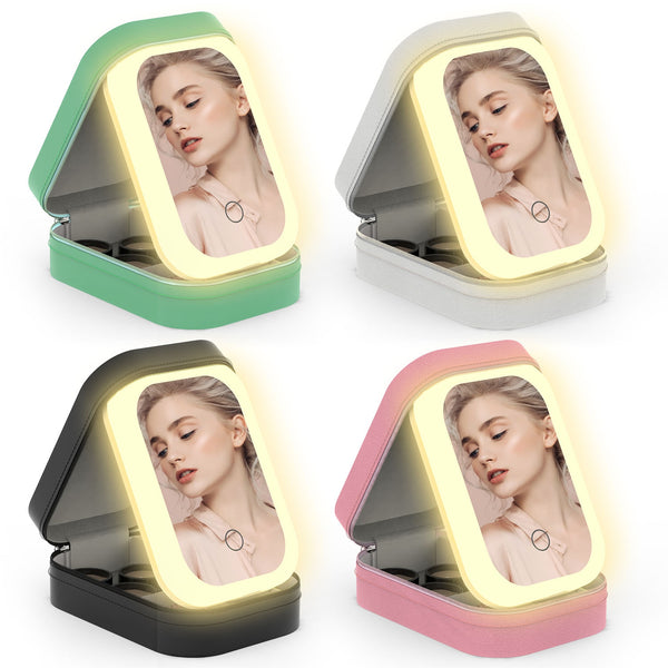 Travel Makeup Bag with LED Mirror