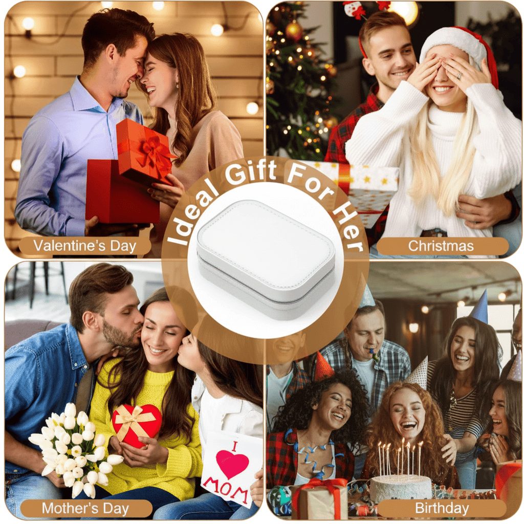 Travel makeup bag shown as gift for Valentine's Day Christmas and birthday