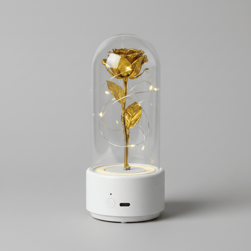 Rose LED Night Light with Bluetooth Speaker